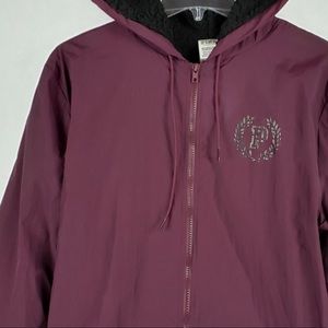 Victoria secret maroon sherpa lined windbreaker